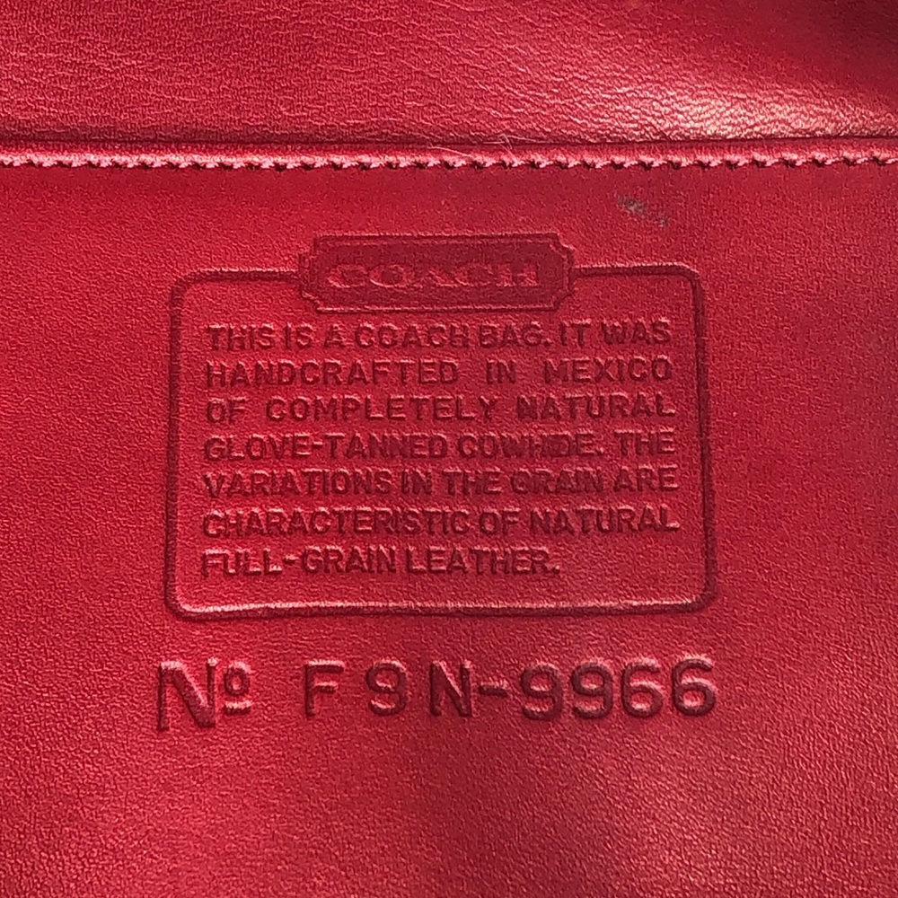 COACH Legacy Zip Red Glove-Tanned Leather Shoulder Bag Vintage 9966 COA - Picture 14 of 17